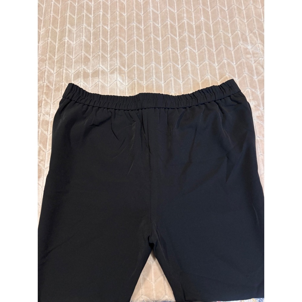 Eileen Fisher Black Straight Leg Dress Pants Elastic Waist Quiet Luxury Size L - Picture 11 of 13